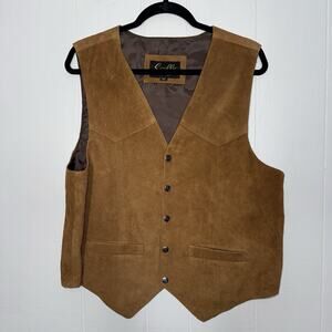 Scully Men’s 100% Leather Western Vest Brown Size Medium